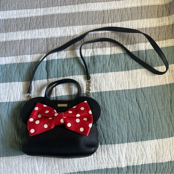 Kate Spade Minnie Mouse Mini Maise Crossbody Bag Purse Disney Black Ears Leather - Picture 9 of 16